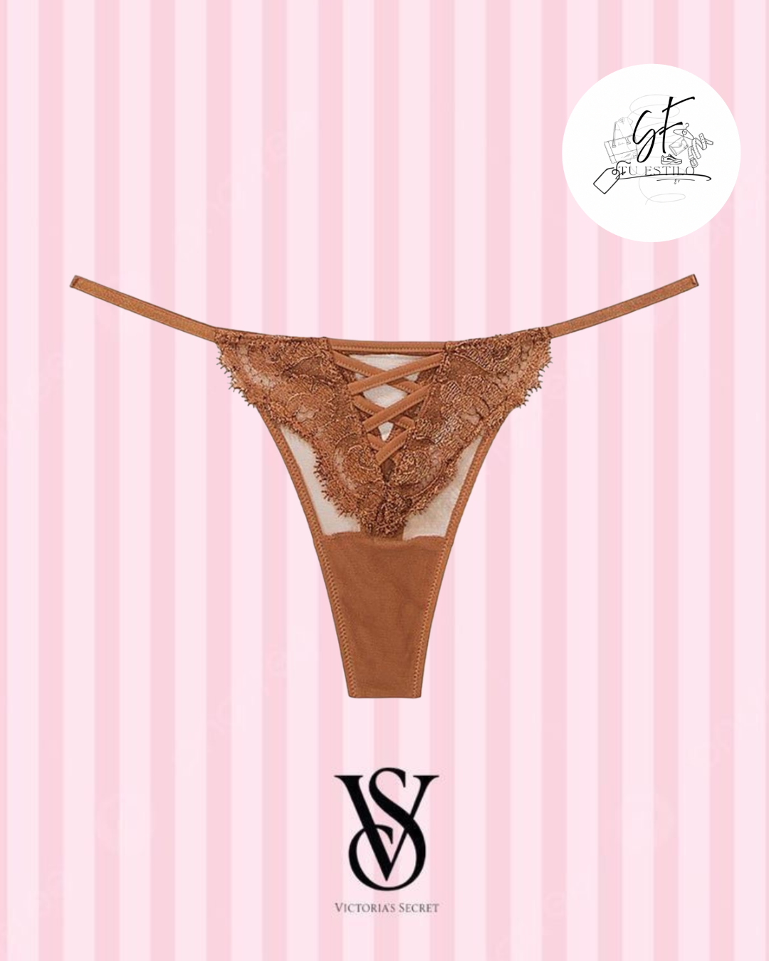 Panty Tanga con Bordado Floral Boho