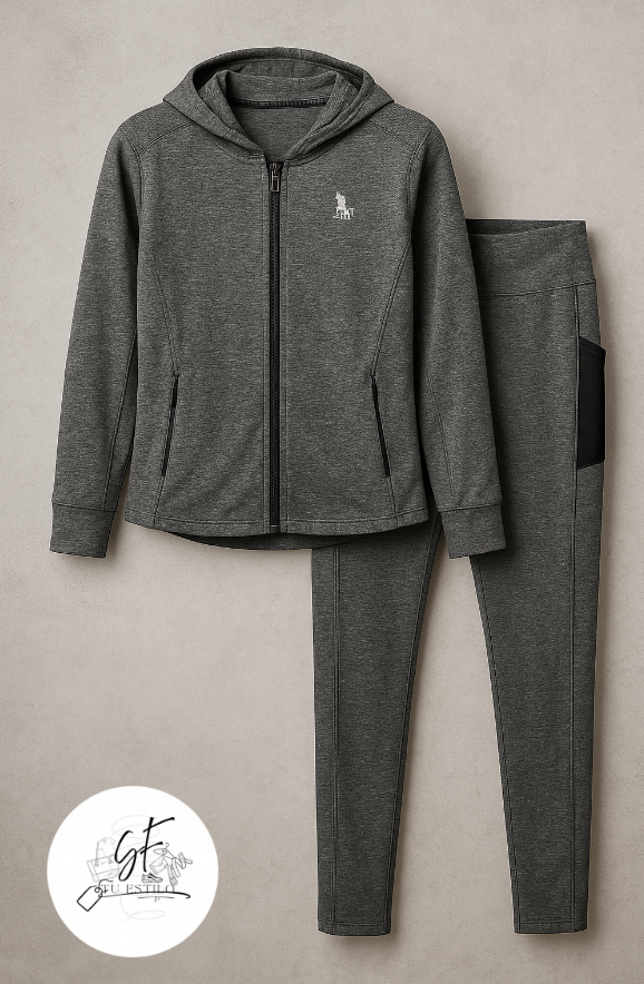 Conjunto Deportivo HPC POLO para mujer Gris jaspeado