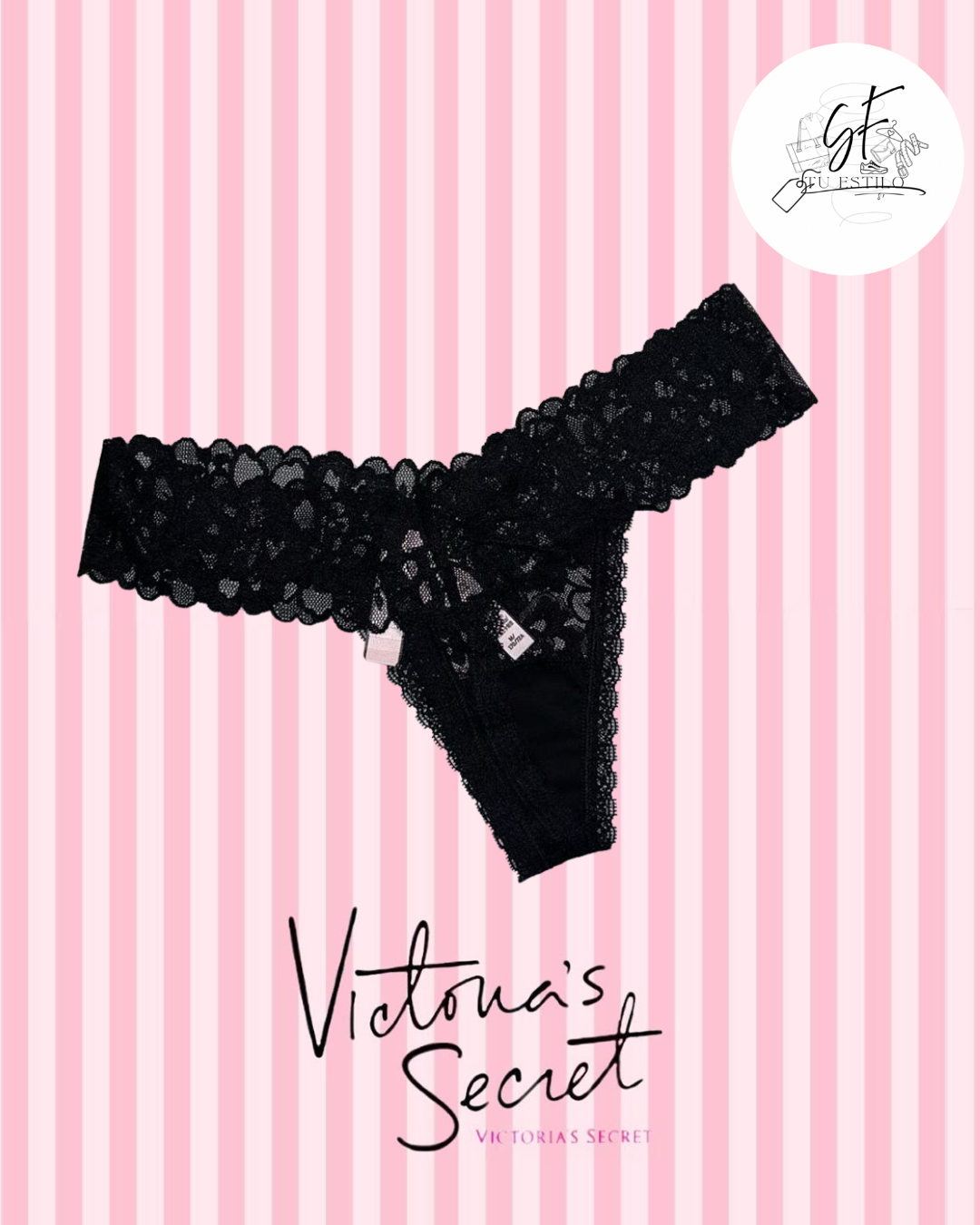 Panty Tanga con Ribete de Encaje