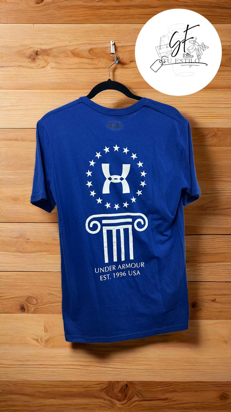 Playera de manga corta para hombre, de color liso azul rey