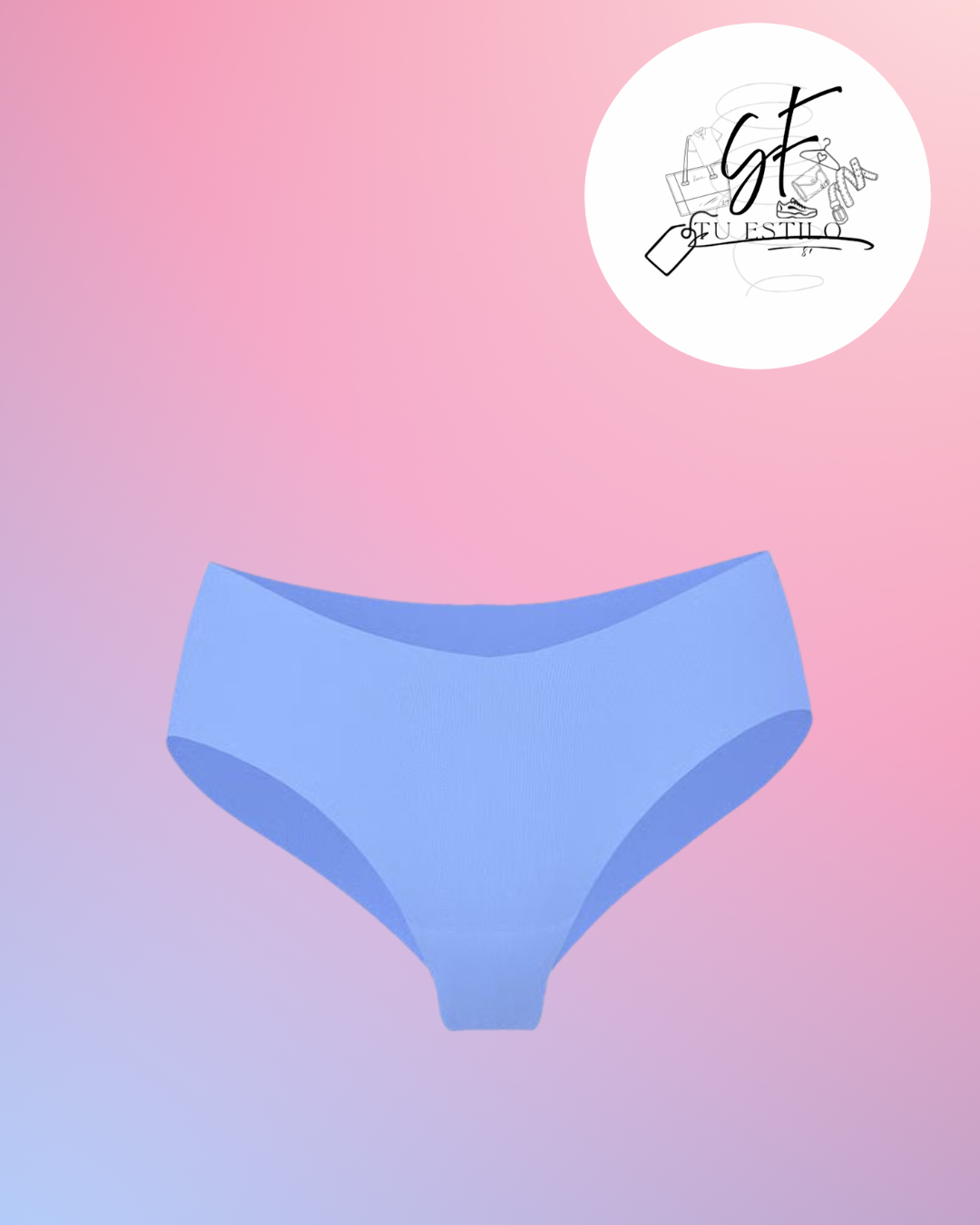 Panti cheeky invisible azul mujer