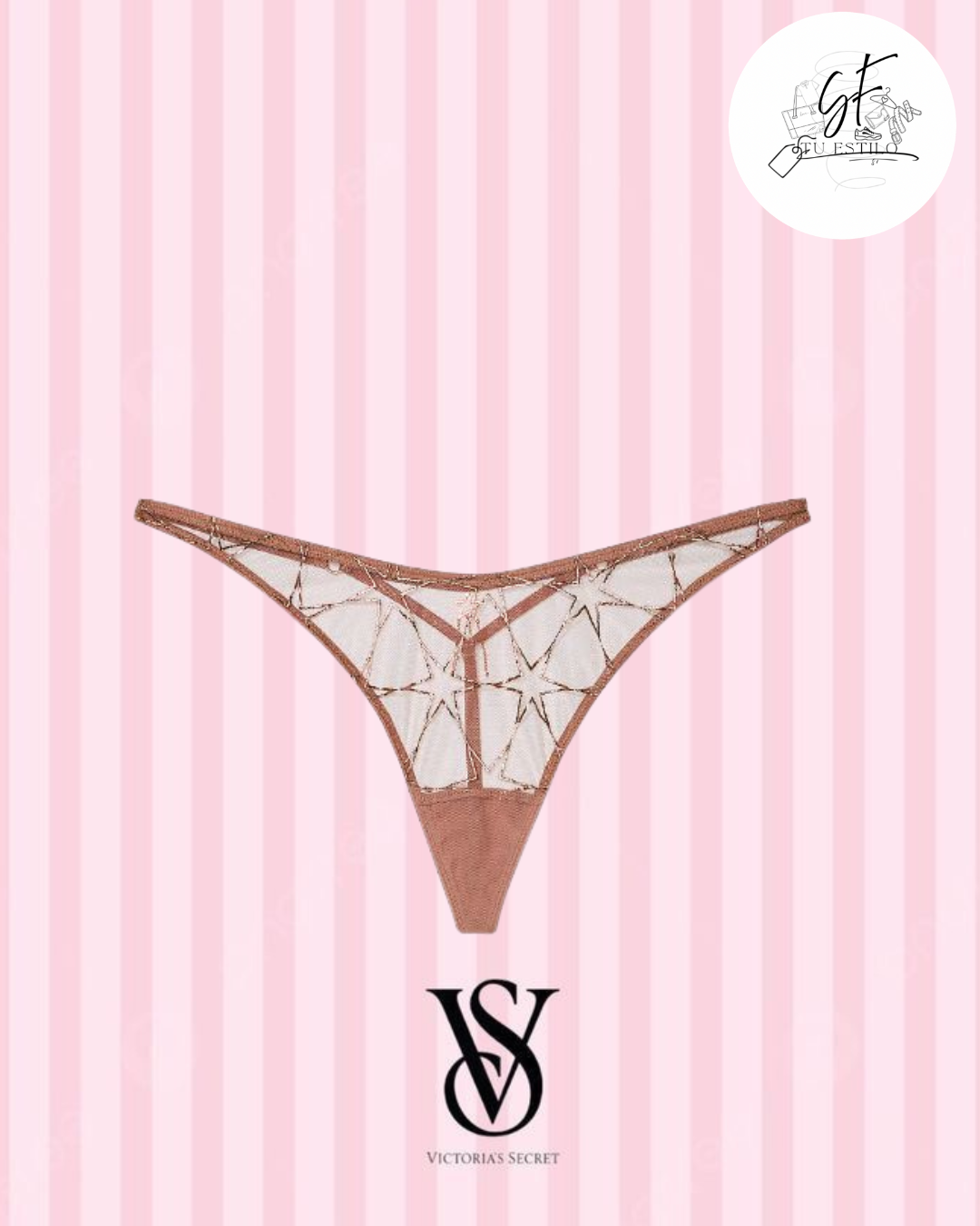 Tanga en V de pernera alta con bordados Stardus