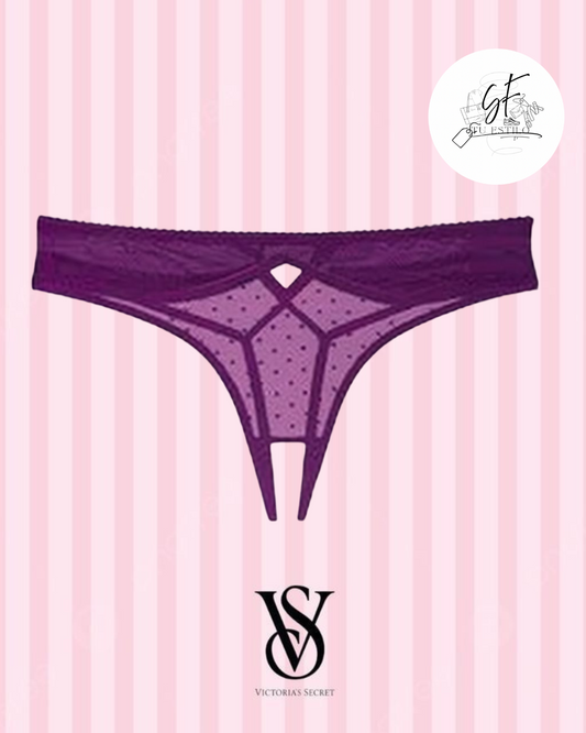Brasileña abierta con encaje Morado