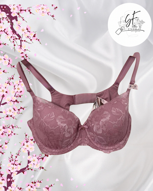Bra Demi Ligeramente Forrado con Bordado Vintage Blossom