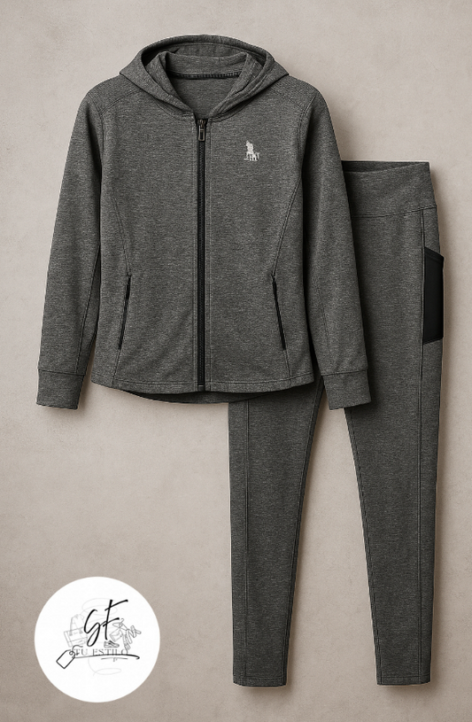 Conjunto Deportivo HPC POLO para mujer Gris jaspeado