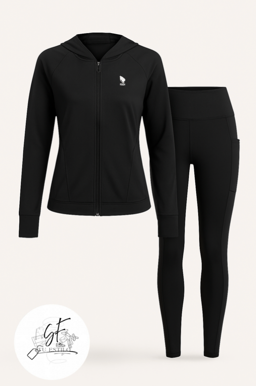 Conjunto Deportivo HPC POLO para mujer negro