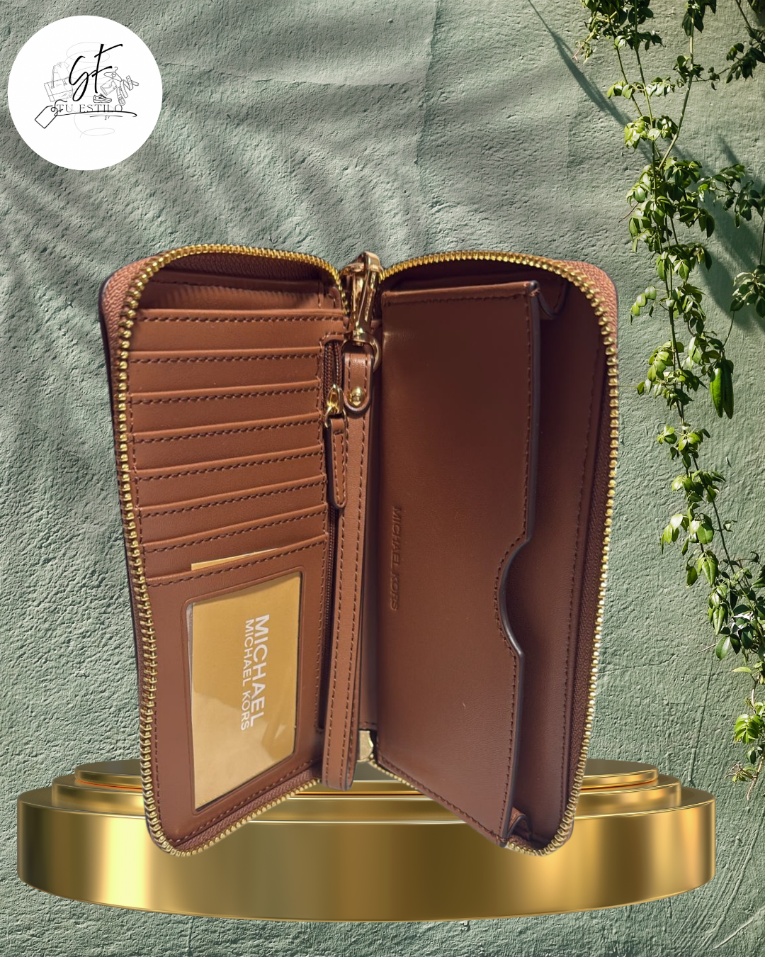 Cartera muñequera con cremallera doble, Jet Set