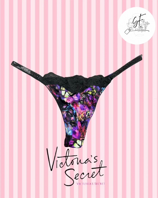 Tanga ajustable de encaje con icono Icon
