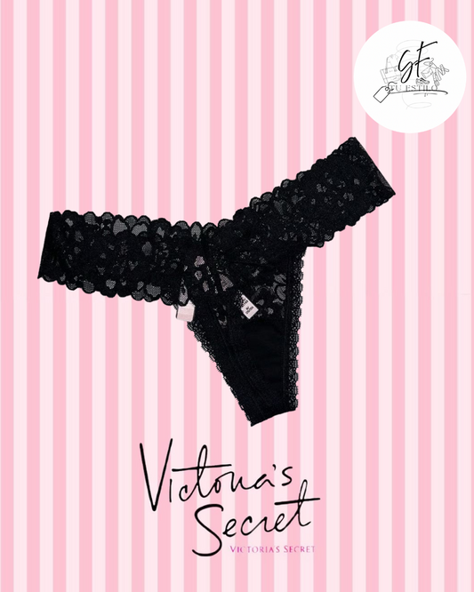 Panty Tanga con Ribete de Encaje