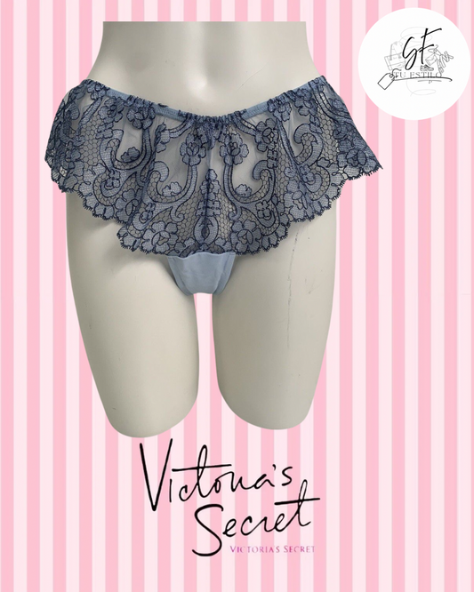 Tanga de encaje azul