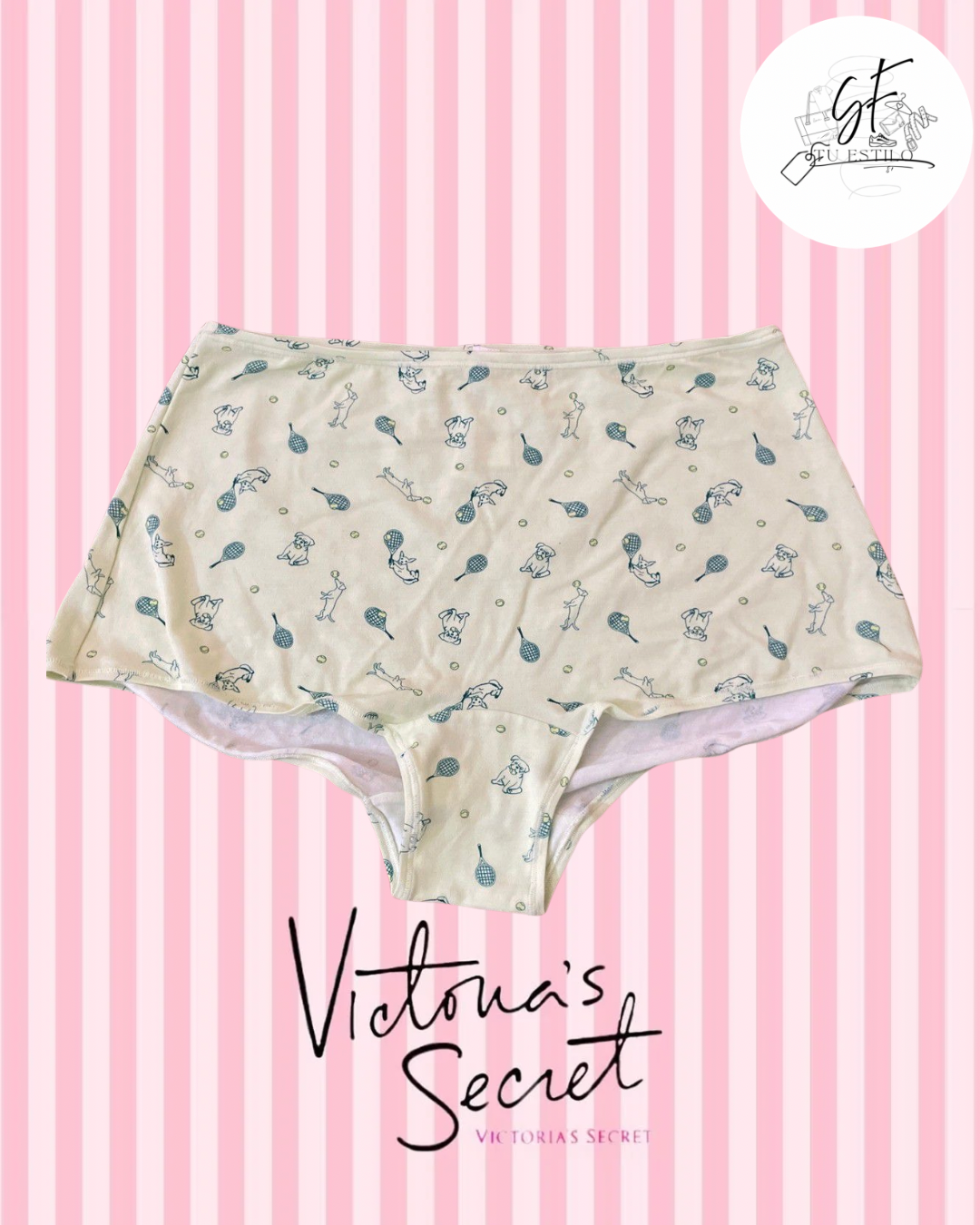 Boxer Panty Boyshort de Algodón con Logo y Cintura Alta