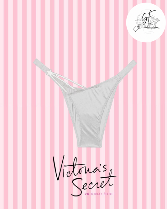Panty Tanga Lisa con Tiras y Detalles Brillantes
