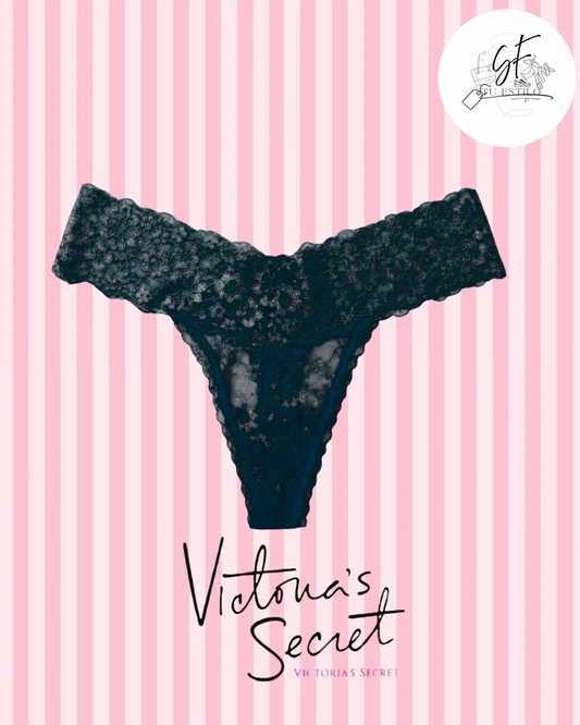 Tanga Negra Sexy De Encaje,calzon Panty
