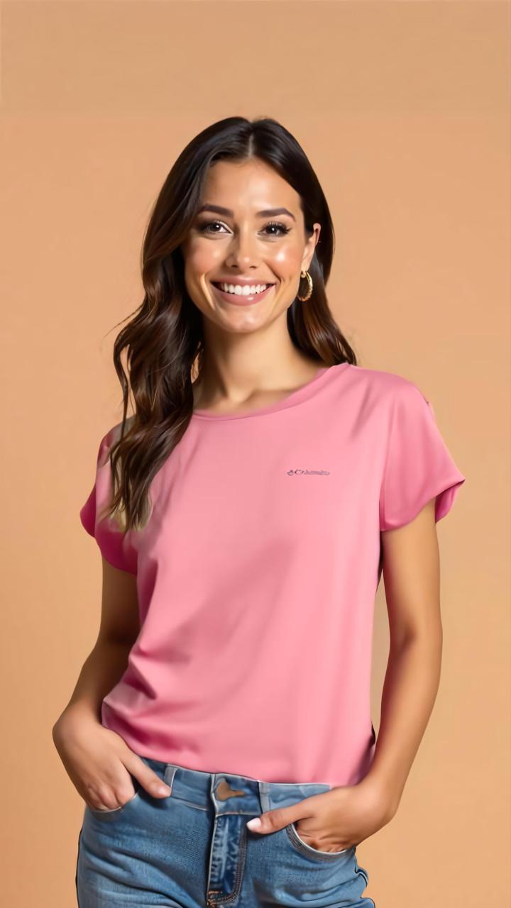 Playera de senderismo de manga corta dama.