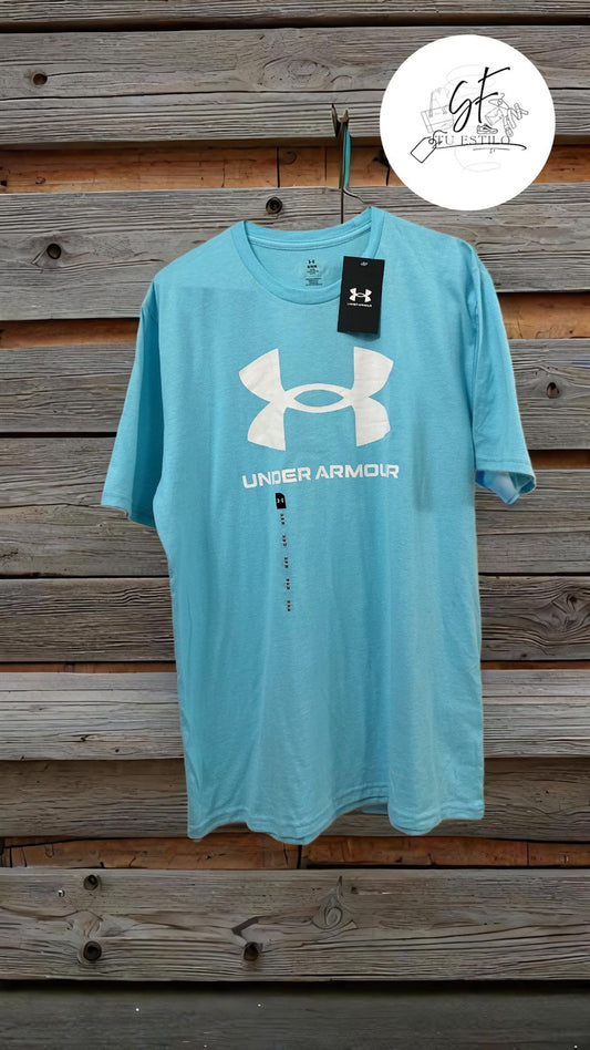 Playera hombre azul aqua
