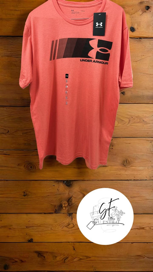 Playera de manga corta con cuello redondo para hombre naranja