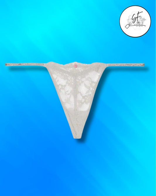 Panty Tanga con tirantes brillantes