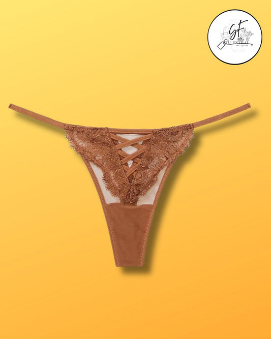 Tanga con encaje y listón