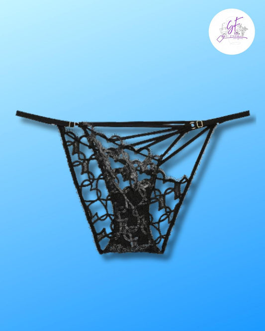 Braguita de bikini ajustable con bordado de corazones brillantes