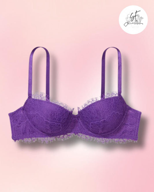 Brasier push up de encaje con rosas